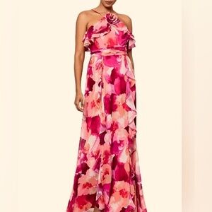 Xscape Pink Floral Cocktail Dress